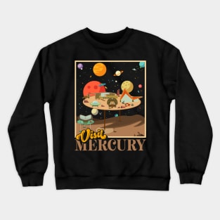 Retro Visit Planet Mercury Mid Century Style Space Travel Crewneck Sweatshirt